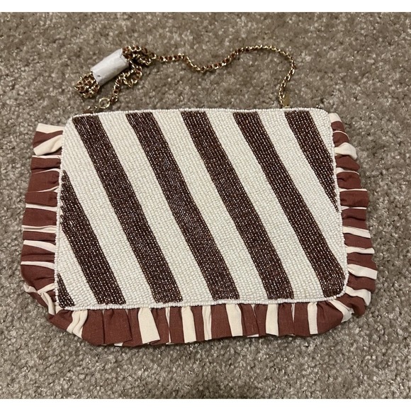 ANTHROPOLOGIE Beaded Monogram Letter J clutch NWOT Anna Harlow Russo